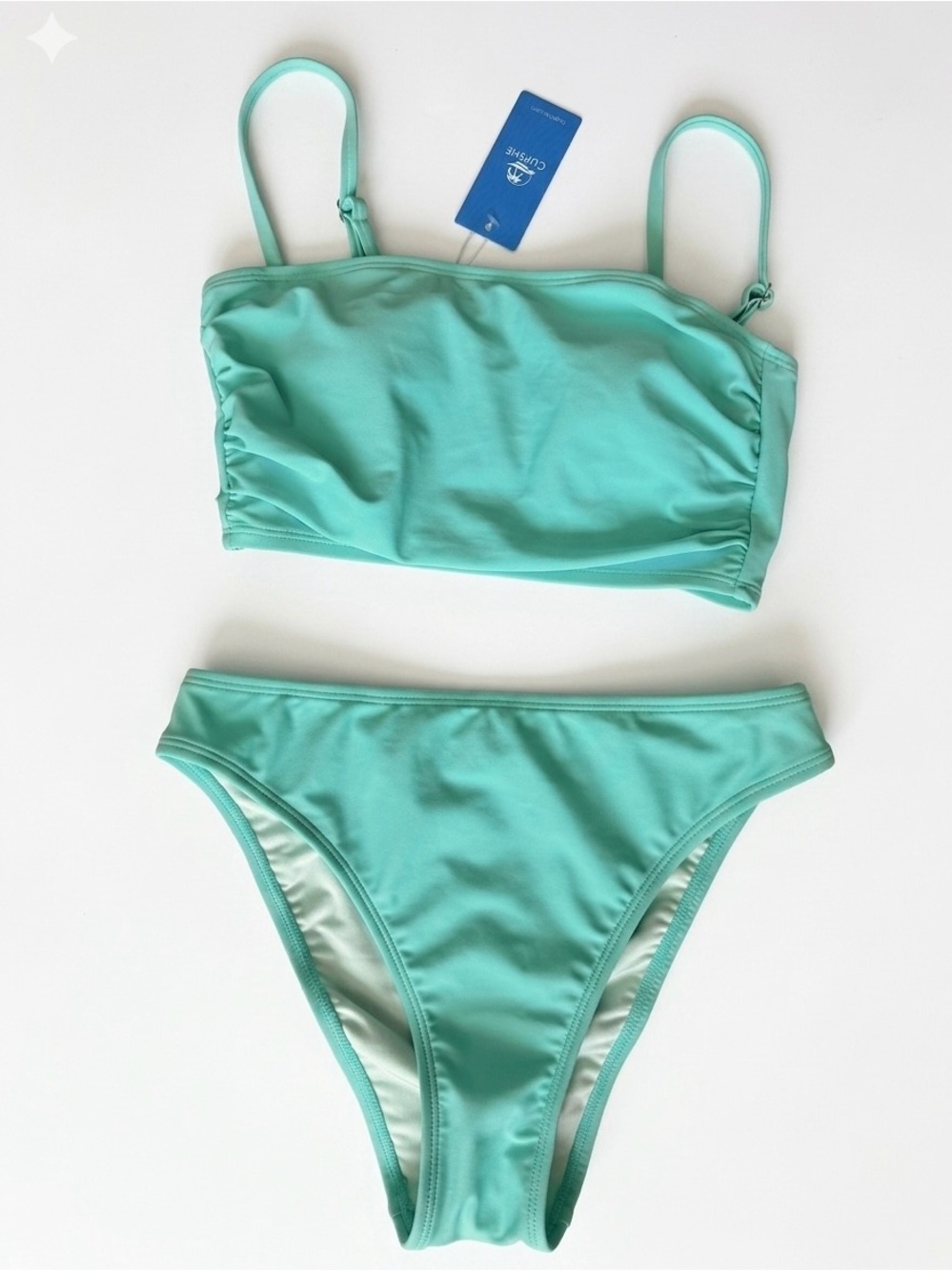 NWT Cupshe Coral Glow Aqua Bikini Set Women’s Size XS
